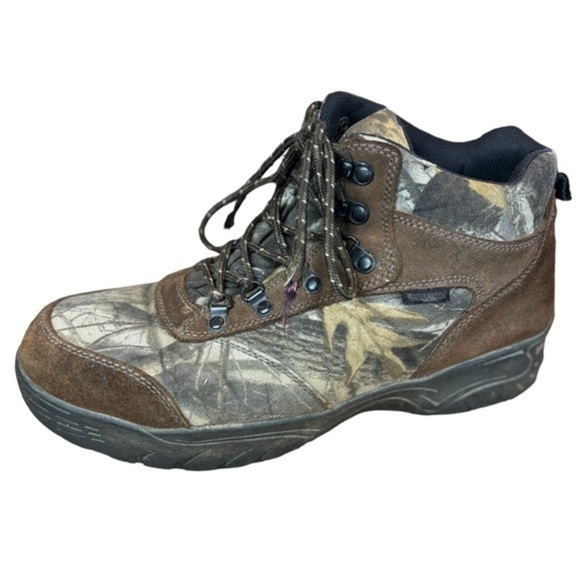 Brahma Trophy Waterproof Hiking Boots Size 12 Mossy Oak Camo and Brown Suede - Picture 1 of 12